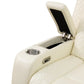 Ainehome Off-White Leather Power Reclining Sectional Sofa with Smart Tea Table & Organizer