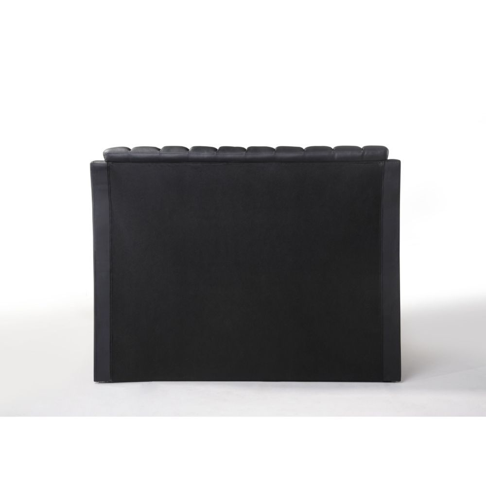 Ireland II - Eastern King Bed - Black Synthetic Leather