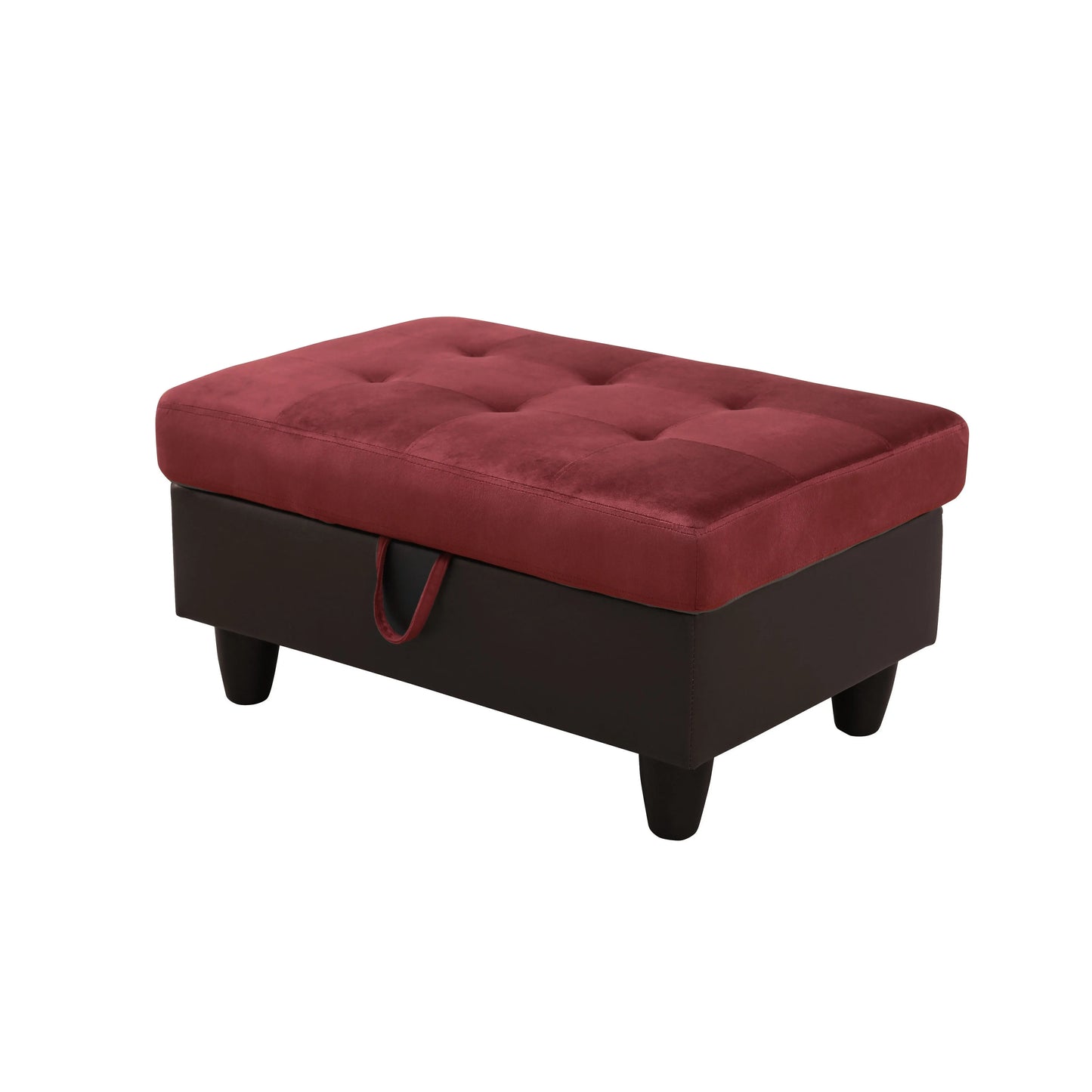 Ainehome Red Flannel & PVC Modular Storage Ottoman