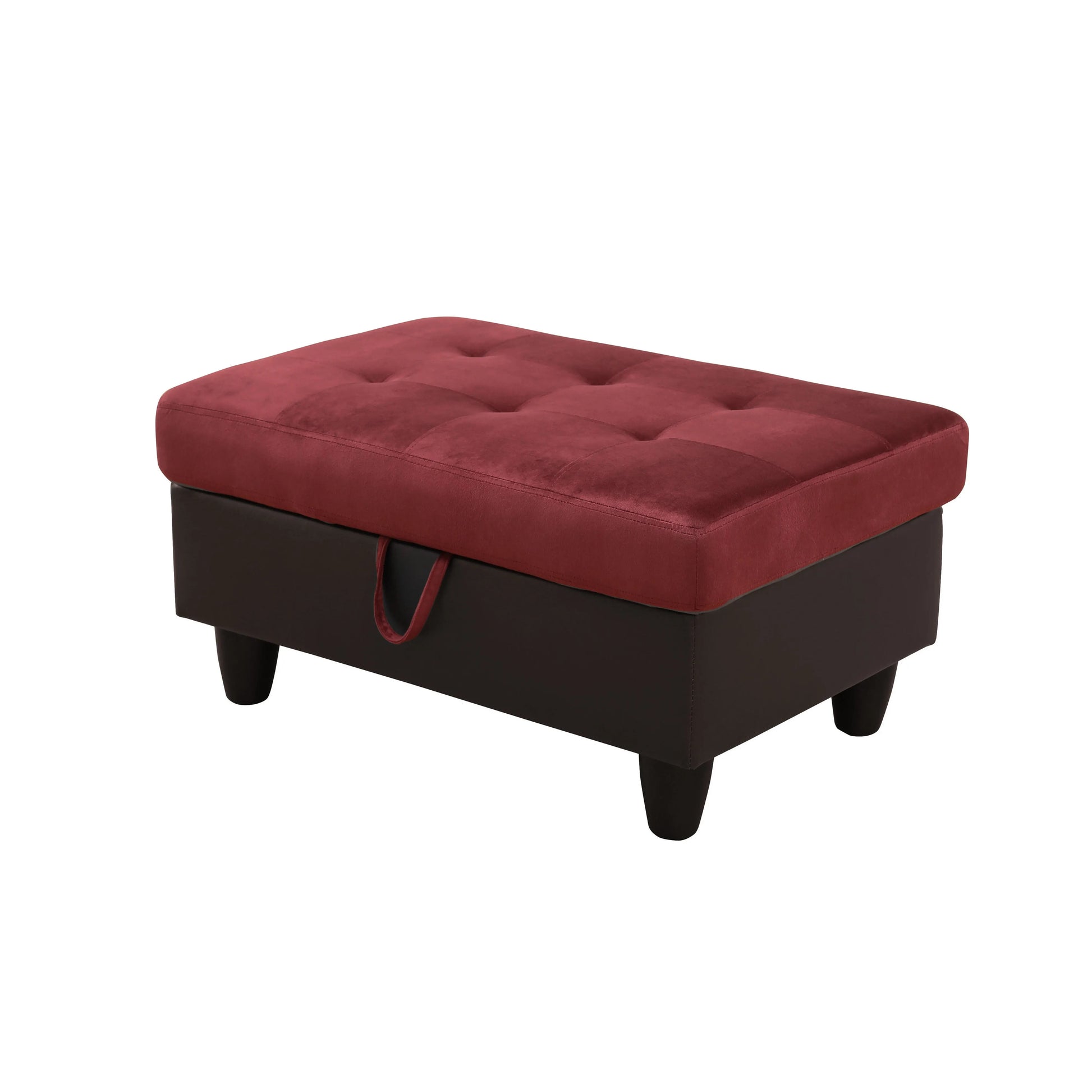 Ainehome Red Flannel & PVC Modular Storage Ottoman