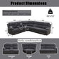 Ainehome Grandview 5-Seat Reclining Sectional Sofa in Dark Grey Corduroy