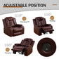 Ainehome Burgundy Leather 3-Piece Power Reclining Sofa Set with Diamond Stitching & Smart Features