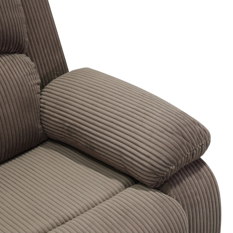 Ainehome Grandview 5-Seat Reclining Sectional in Textured Peanut Fabric