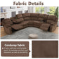 Ainehome Grandview 5-Seat Reclining Sectional Sofa in Plush Brown Microfiber