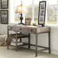 Gorden - Writing Desk - Weathered Oak & Antique Silver