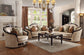 Ernestine - Sofa With 7 Pillows - Tan Fabric & Black