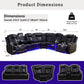 Ainehome Black Leather Power Reclining Sectional Sofa with Storage & Wireless Charging