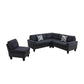 Ainehome Dark Grey Flannel 4-Piece Modular Sofa Set
