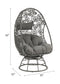 Hikre - Patio Lounge Chair & Side Table - Clear Glass, Charcoal Fabric & Black Wicker