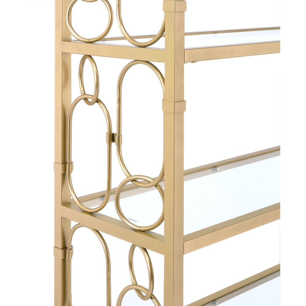 Milavera - Bookshelf - Clear Glass & Gold
