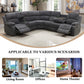 Ainehome Grandview 5-Seat Reclining Sectional Sofa in Dark Grey Corduroy