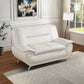Solid Color Faux Leather 3-Piece Living Room Sofa Set with Elegant Design