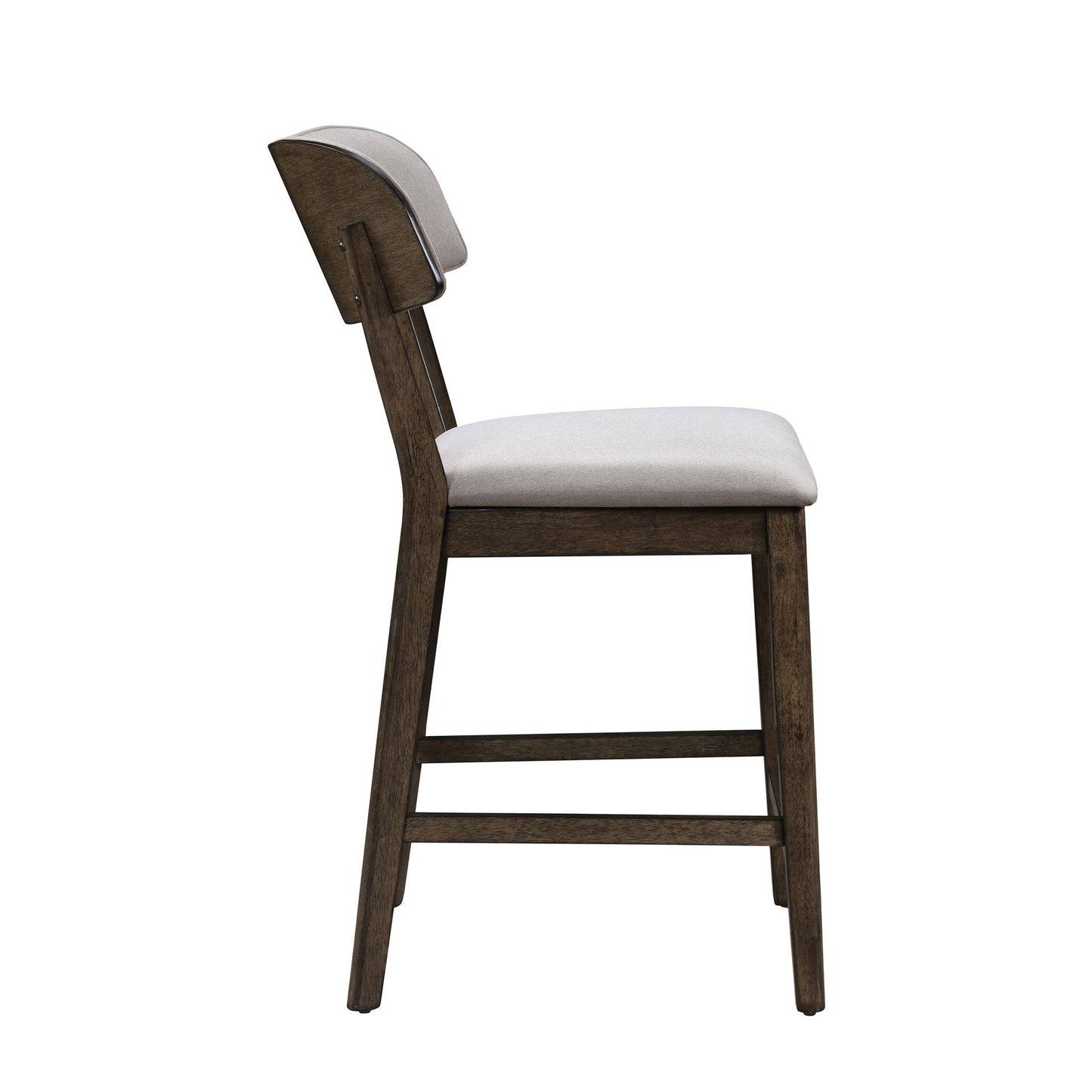 Rex - Open Back Counter Chair (Set of 2) - Walnut Brown / Beige