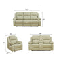 Ainehome Cinema 3-Piece Beige Faux Leather Manual Reclining Sofa Set