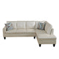 97" Wide Peaerl White Faux Leather L-Shaped Living Room Sectional Sofa Set