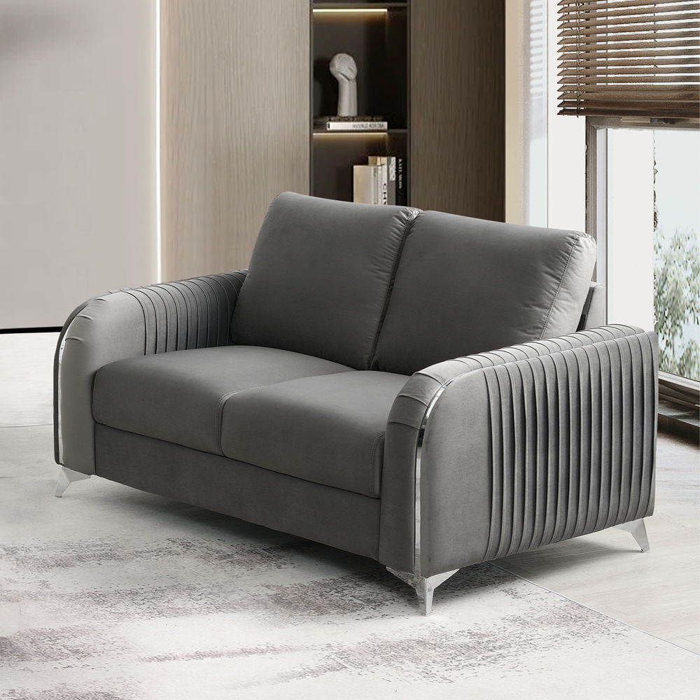 Wenona - Loveseat - Gray Velvet