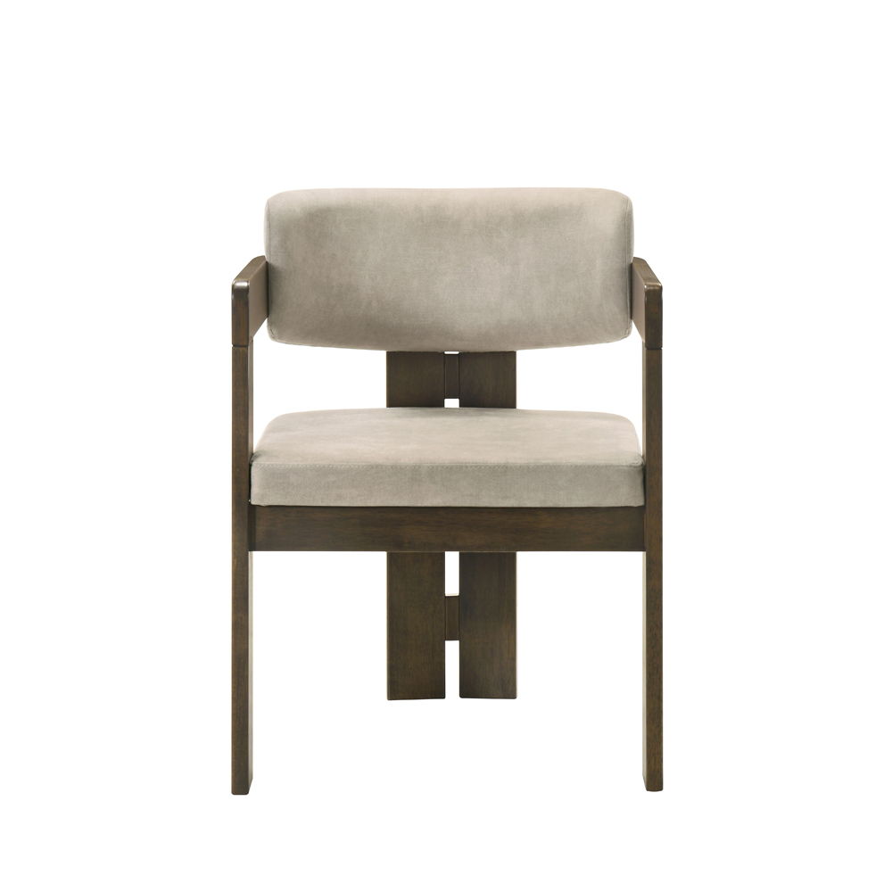 Destin - Side Chair - Light Gray Fabric & Walnut