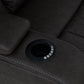 Wendell - Power Motion Loveseat With Console, Wireless Charger, Storage, USB & LED - Dark Gray