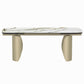 Cora - Dining Table - Ceramic Top & Golden Champange