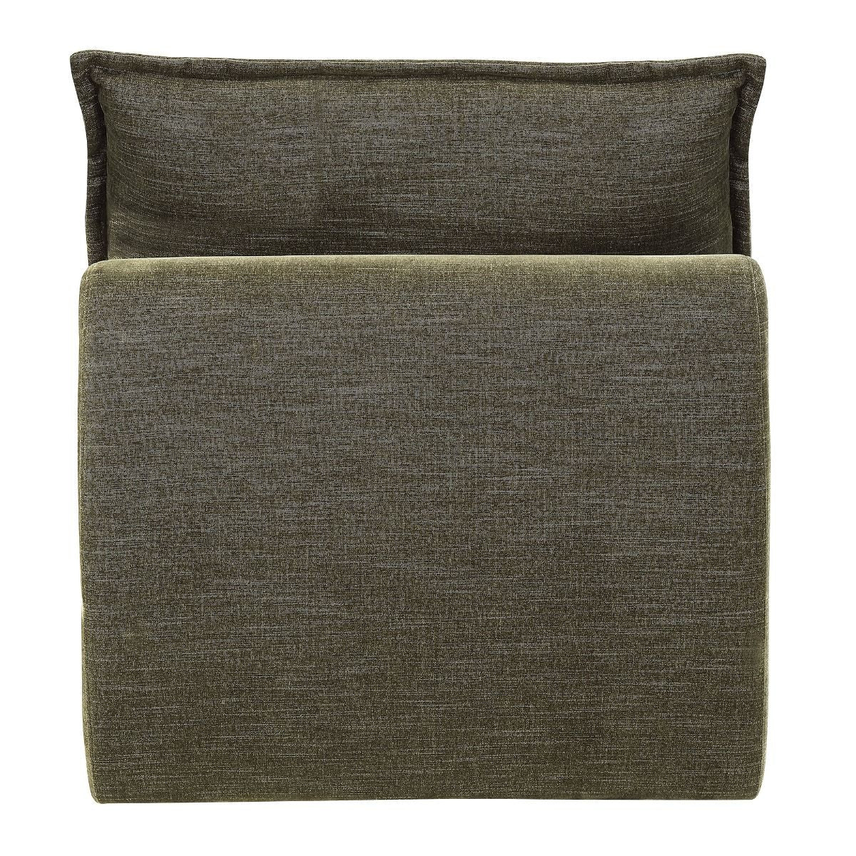 Leighton - Modular Armless Chair With 1 Pillow - Green Chenille