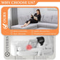 Ainehome 97.5" Wide Grey White Flannel 3-Piece Sofa Living Room Sofa Set