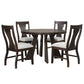 Chestnut Ridge - 5 Piece Dining Room Set (Round 47" Table & 4 Chairs) - Brown / Beige