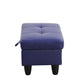 Ainehome Blue Faux Leather Modular Sofa with Storage Ottoman