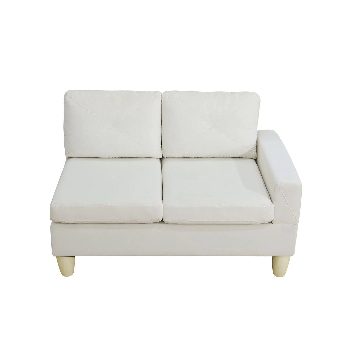 Ainehome Beige Flannel 4-Piece Modular Sofa Set