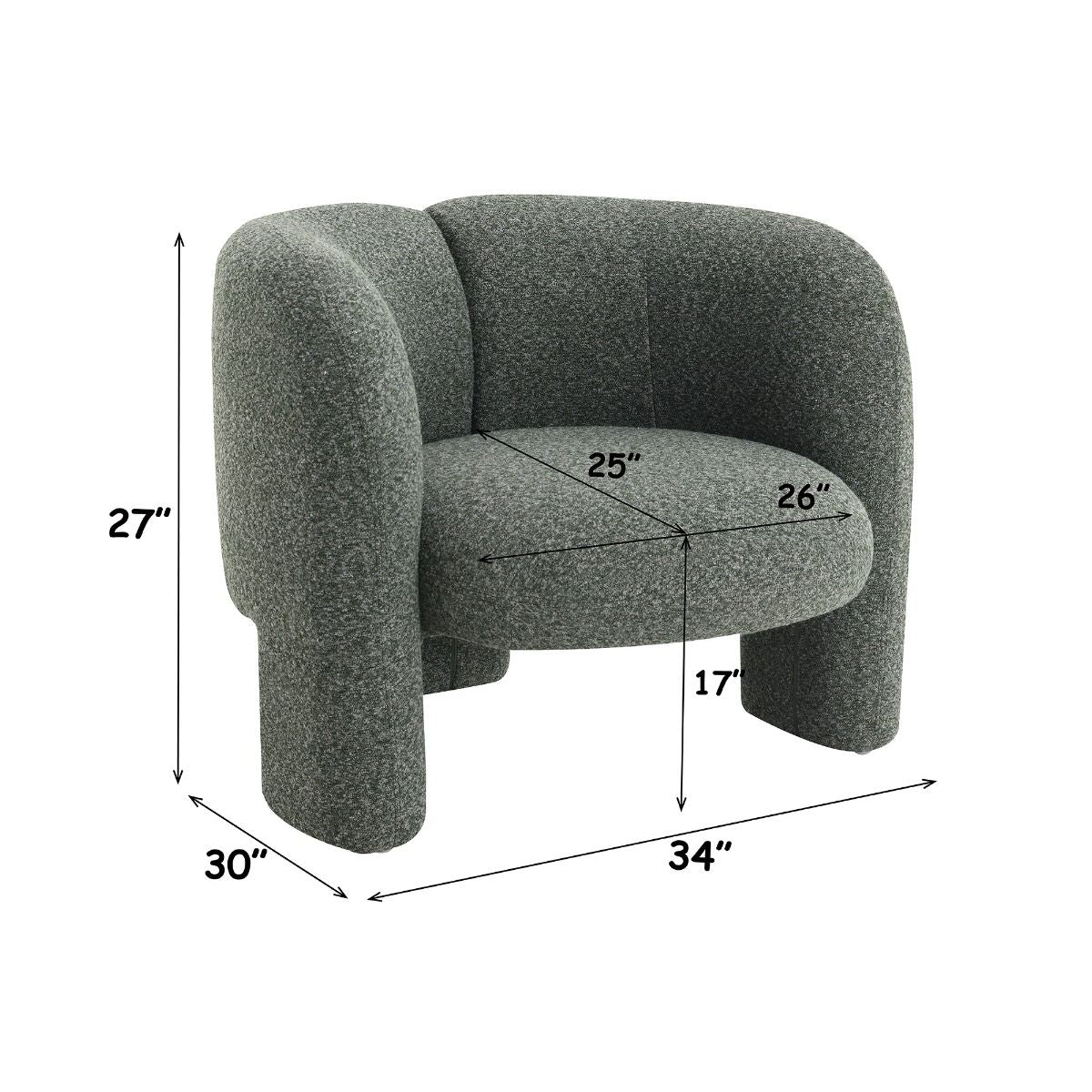 Pemba - Accent Chair - Green Tweed