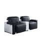 Misezon - Power Motion Recliner - Black Top Grain Leather & Aluminum