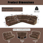 Ainehome Grandview 5-Seat Reclining Sectional Sofa in Plush Brown Microfiber