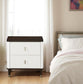 Carena - Nightstand With USB - White & Brown