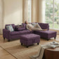 Ainehome 97.5" Wide Amaranth Linen L-Shaped Living Room Sectional Sofa Set