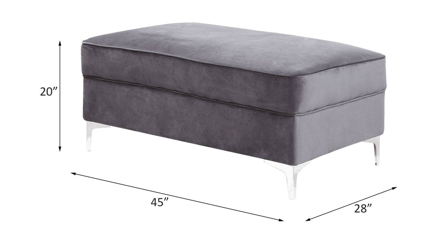 Bovasis - Ottoman - Gray Velvet