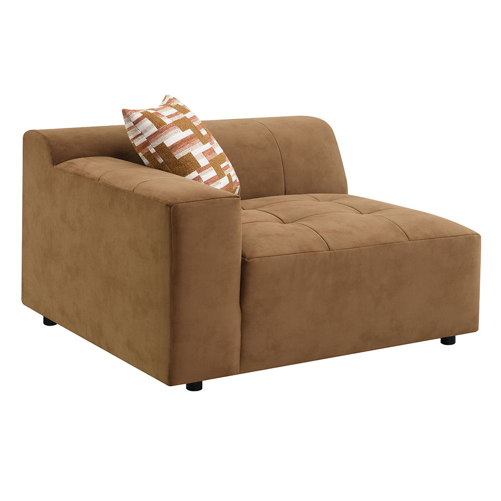 Zoey - Modular - LF Arm Chair With Pillow - Chocolate Suede