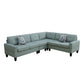 Ainehome Pale Green Flannel 4-Piece Modular Sofa Set