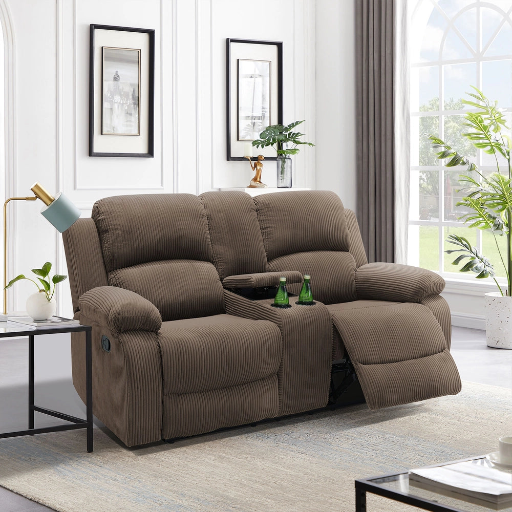 Cinema 3-Piece Peanut Color Textured Reclining Sofa Set