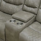 Ainehome Grey 3-Piece Intelligent Power Reclining Leather Sectional Sofa Set with Smart Features