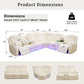Ainehome Off-White Leather Power Reclining Sectional Sofa with Smart Tea Table & Organizer