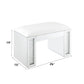 Nysa - Vanity Stool - Ivory Synthetic Leather , Mirrored & Faux Crystals