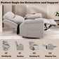 Chriki - Power Recliner With Lift & Heating & Massage - Beige Chenille & Black