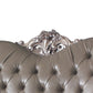 Dresden - Loveseat With 3 Pillows - Synthetic Leather & Vintage Bone White