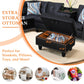 Ainehome 97.5" Wide Black Synthetic Leather L-Shaped Living Room Sectional Sofa Set