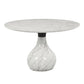 Koen - Round Dining Table, Engineering Marble Top - White & Black