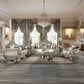 Sorina - Sofa With 7 Pillows - Velvet, Fabric & Antique Gold