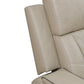 Ainehome Beige Leather Power Reclining Sectional Sofa with Reading Lamp