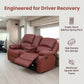 Ainehome 68" Manual RV Loveseat Recliner with Storage Console - Breathable Synthetic Leather Motorhome Sofa Replacement - 67" Full Extension & 26" Door Friendly - Walnut Brown
