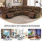 Ainehome Grandview 5-Seat Reclining Sectional Sofa in Plush Brown Microfiber