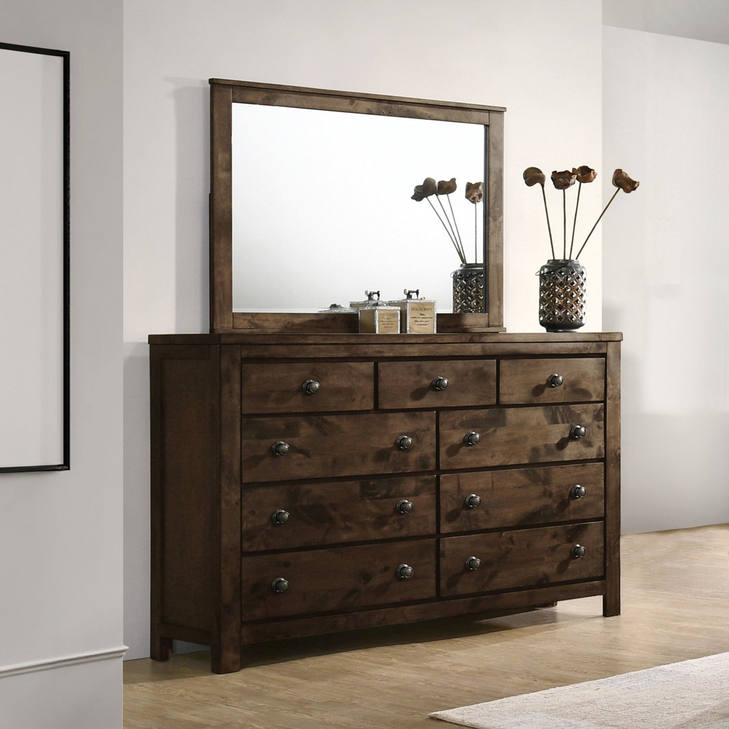 Blue Ridge - Mirror - Rustic Gray