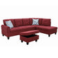 Ainehome 97" Wide Flannel L-Shaped Living Room Sectional Sofa Set